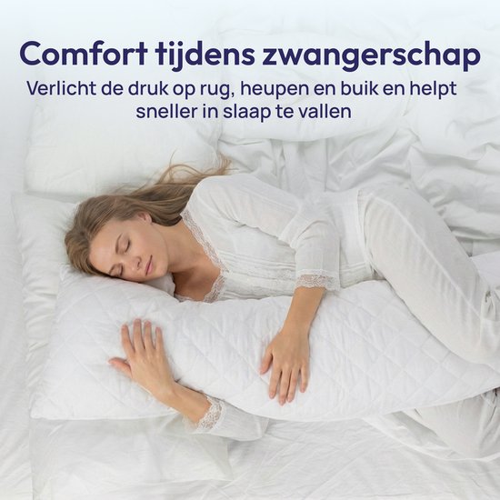 Comfeur Body Pillow - Ergonomisch - Zijslaperkussen, Zwangerschapskussen & Voedingskussen - Sluimerrol - Lichaamskussen met Wasbare Hoes - 40x145 cm van Merkloos — afbeelding 5