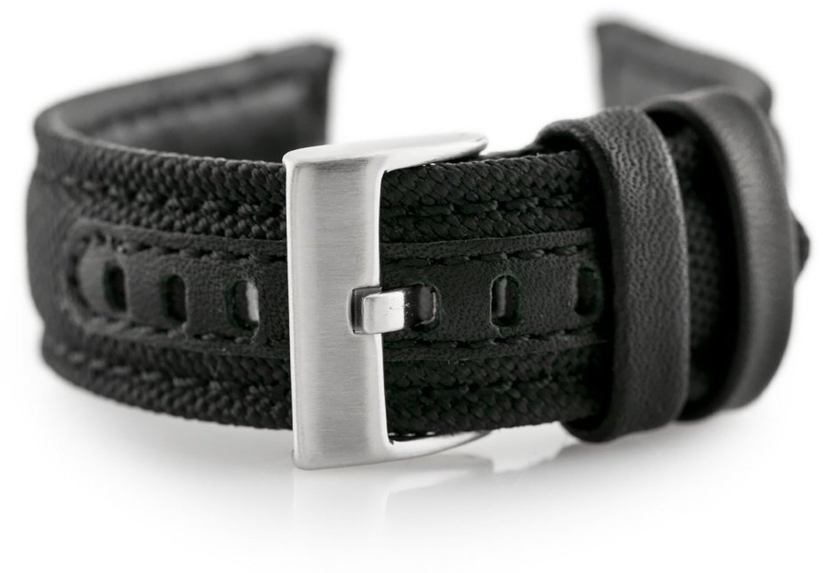 Pacific PREMIUM - Leren Horlogeband - Zwart - 26mm
