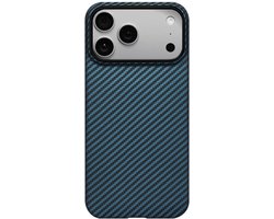 Pitaka Ultra Slim Hoesje iPhone 17 Pro Max – Compatibel met MagSafe – Krasbestendige Camera Bedieningsknop – Vervaardigd uit Luchtvaartwaardige Aramidevezel - Blauw