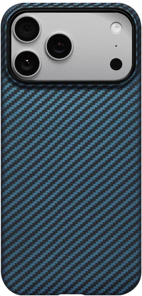Pitaka Ultra Slim Hoesje iPhone 17 Pro Max – Compatibel met MagSafe – Krasbestendige Camera Bedieningsknop – Vervaardigd uit Luchtvaartwaardige Aramidevezel - Blauw