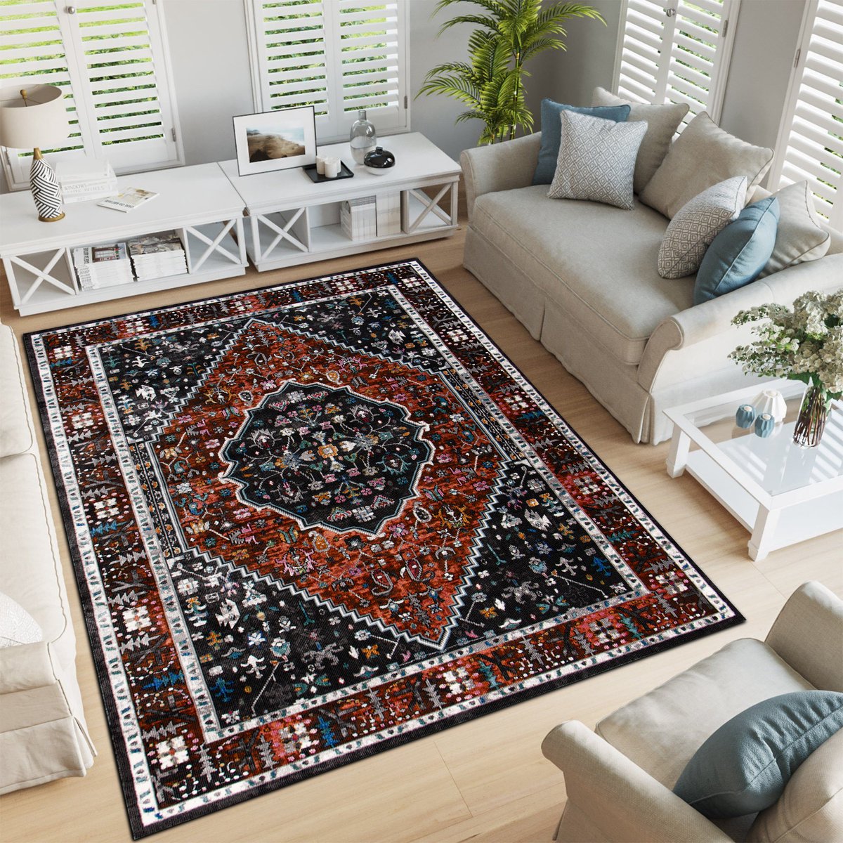 Muratap Picasso Paloma Vintage Vloerkleed - Terra / Oranje - Laagpolig- 200x290 CM Multikleur