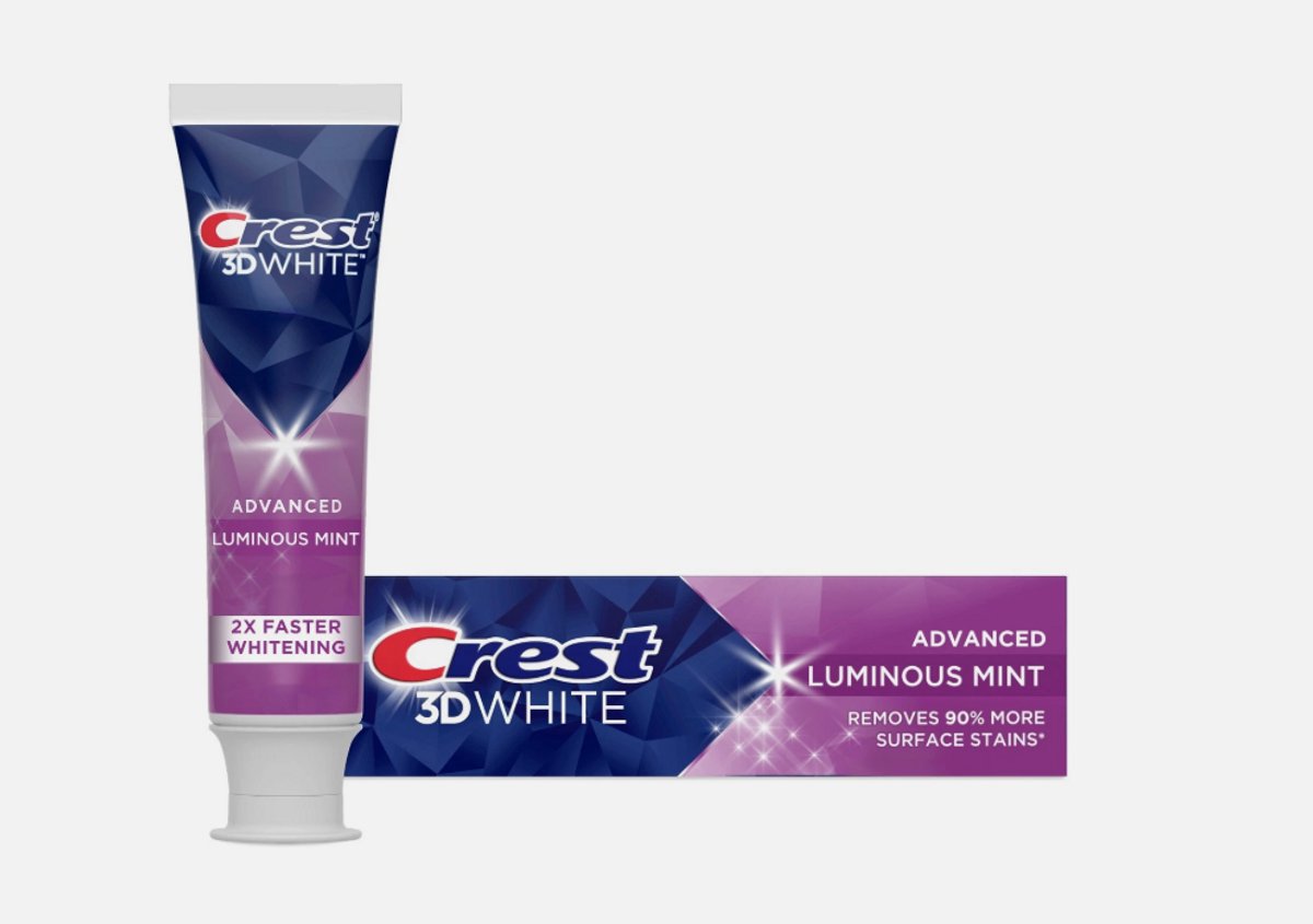 Crest 3D White Advanced Luminous Mint Tandpasta 1 stuk | Verwijdert Oppervlaktevlekken, Versterkt Glazuur & Beschermt Tegen Tandbederf