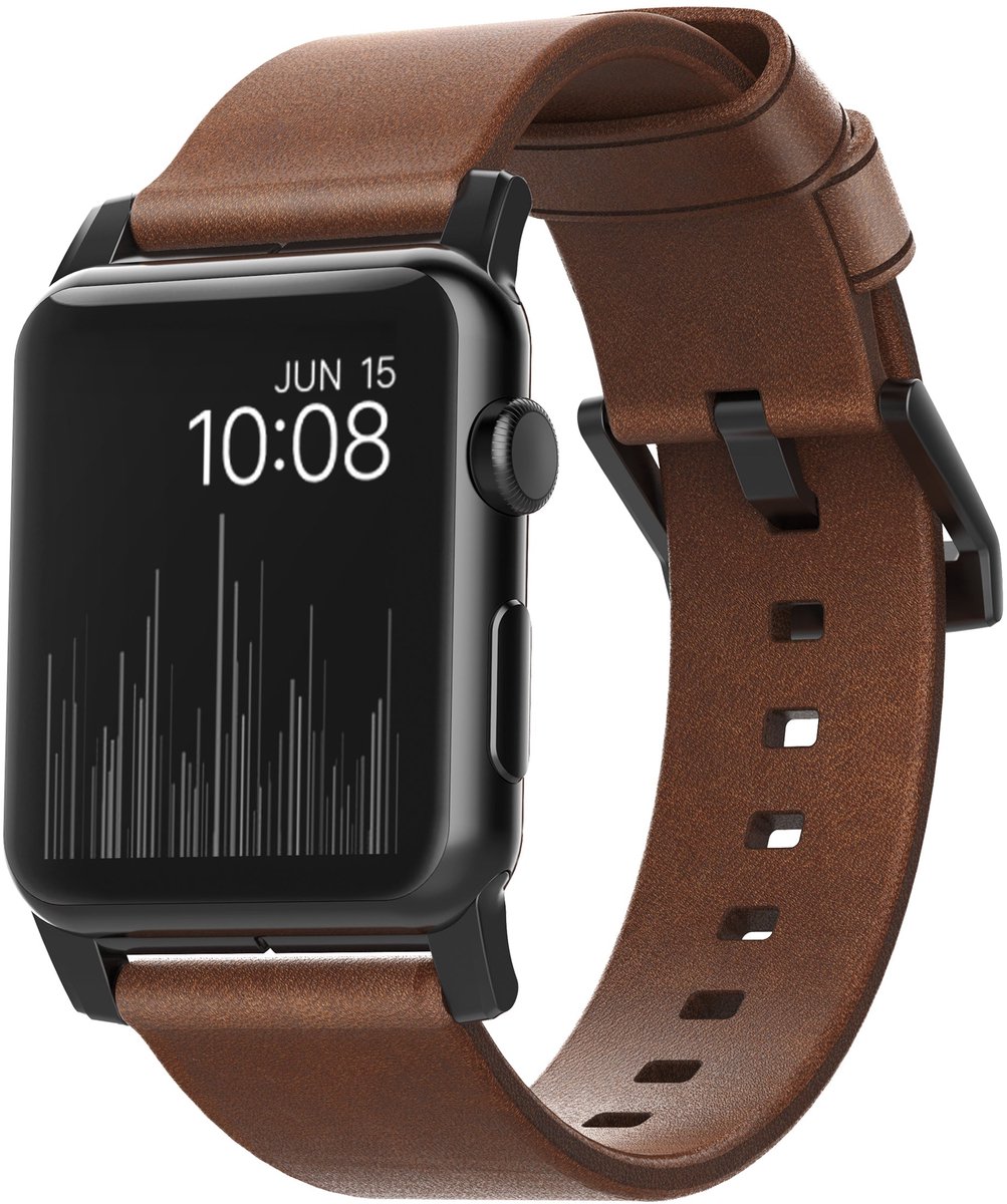 Nomad Leren bandje geschikt voor Apple® Watch 45/44/42 mm - Bruin