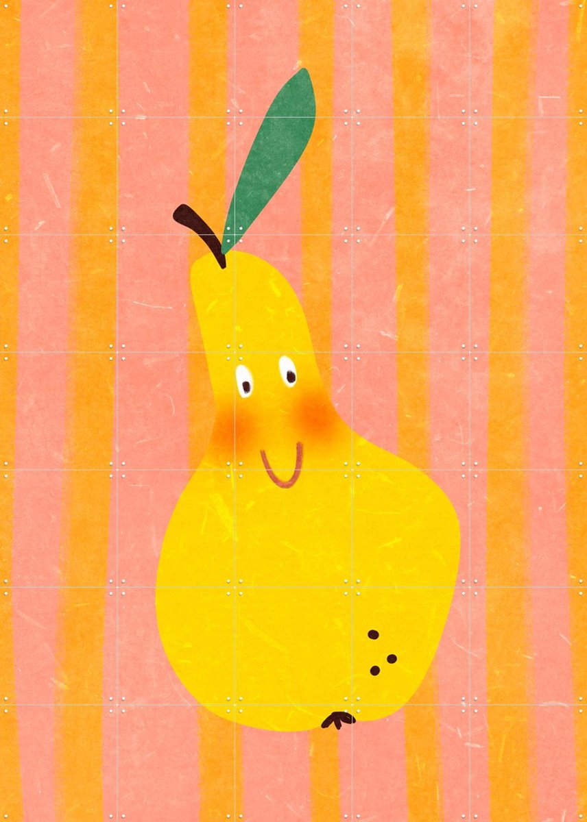IXXI Hello Pear, Raissa Oltmanns - 100 x 140 cm - Gratis ophangtool - Grote wanddecoratie en posters Babykamer, Kinderkamer, Kinderen