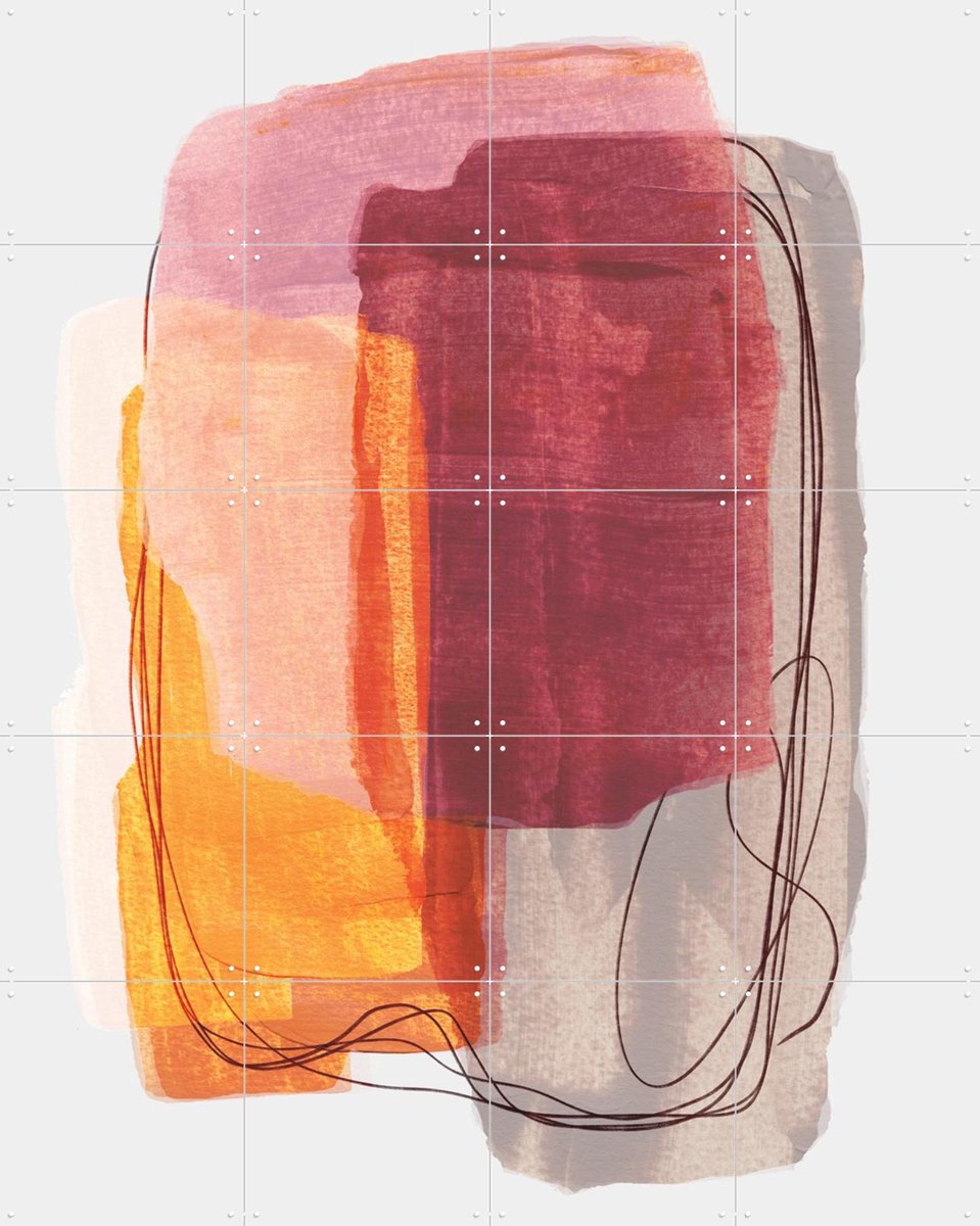 IXXI Abstract Brush Strokes 51, Mareike Böhmer - 80 x 100 cm - Gratis ophangtool - Grote wanddecoratie en posters - Kwaststreken, Kleurrijk, Abstract