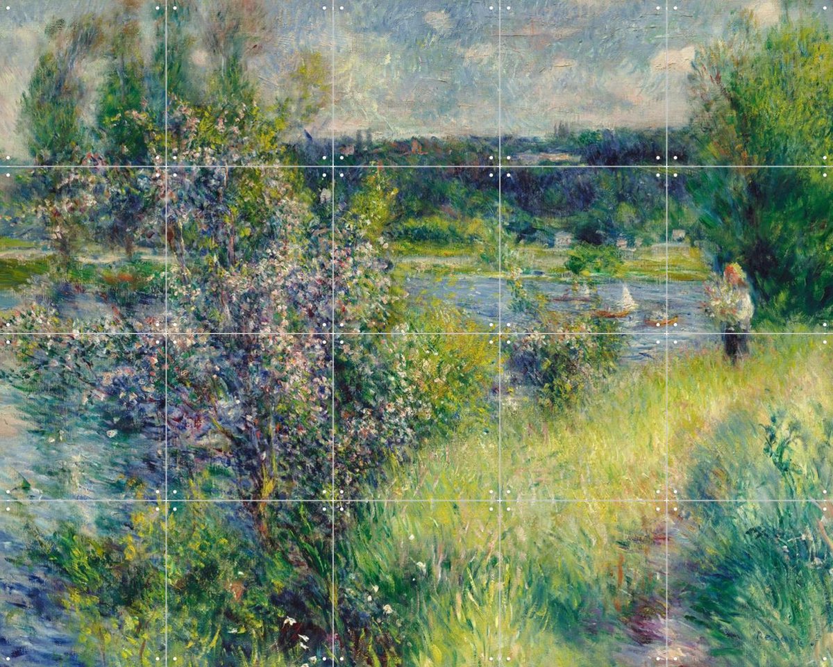 IXXI The Seine at Chatou, Pierre-Auguste Renoir & Museum of Fine Arts Boston - 100 x 80 cm - Gratis ophangtool - Grote wanddecoratie en posters -