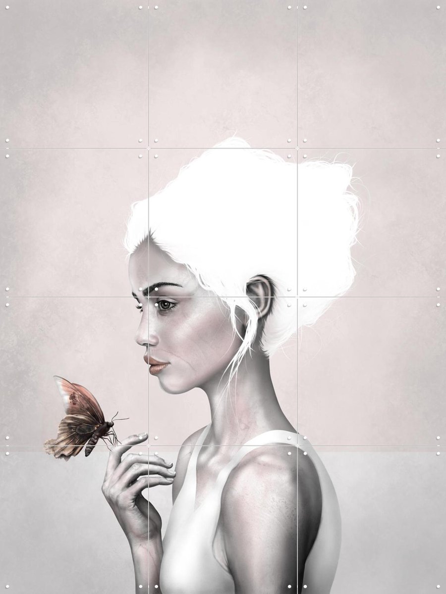 IXXI All White, Erik Andreas - 60 x 80 cm - Gratis ophangtool - Grote wanddecoratie en posters - Illustraties, Digitale Kunst, Slaapkamer, Woonkamer
