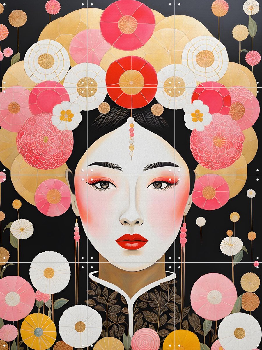 IXXI Misaki, Artclaud - 60 x 80 cm - Gratis ophangtool - Grote wanddecoratie en posters - Gemengde Technieken, Illustraties, Grafisch Ontwerp