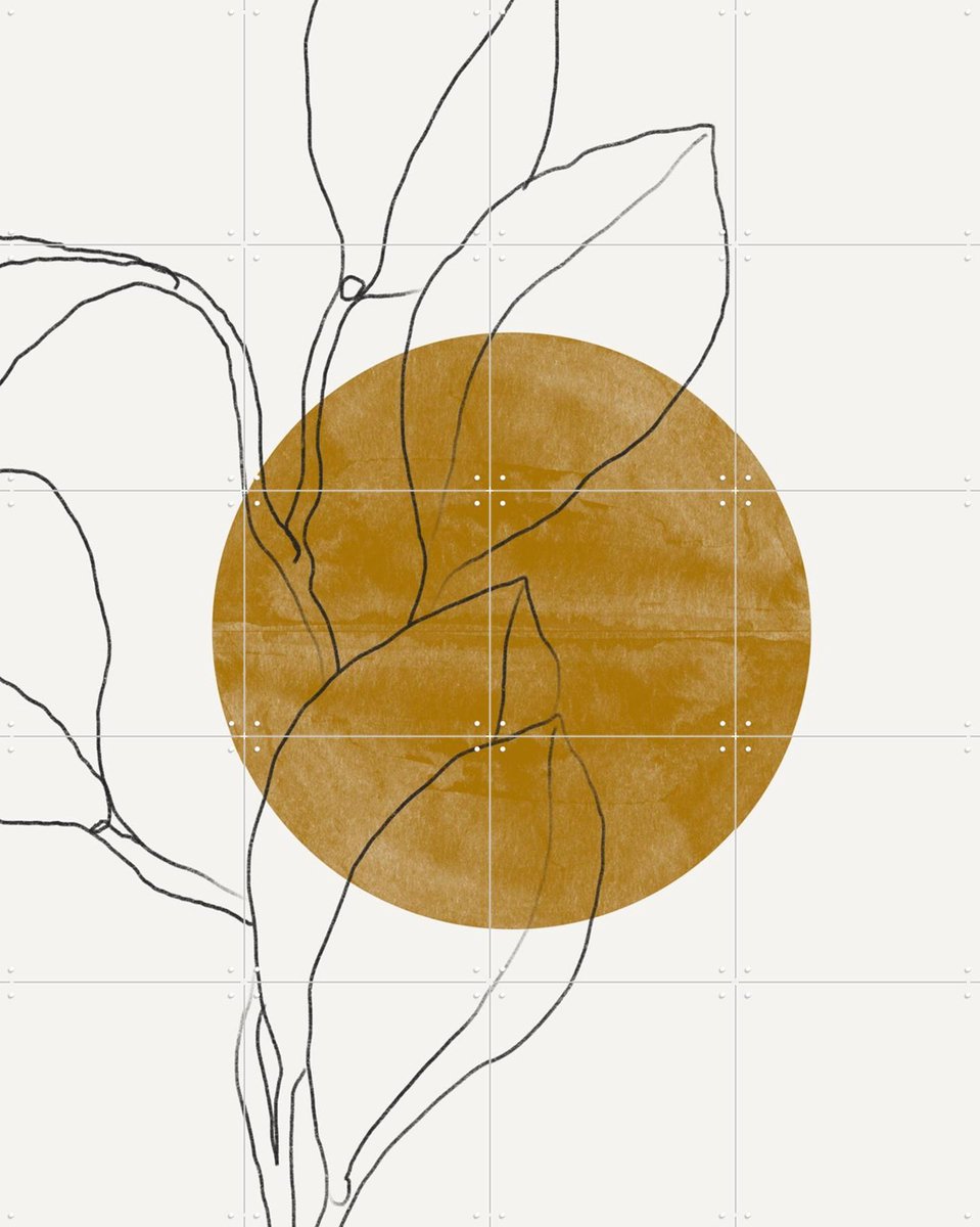 IXXI Plant and Sun, The Miuus Studio & Various - 80 x 100 cm - Gratis ophangtool - Grote wanddecoratie en posters - Line art, Abstract, Klassiek