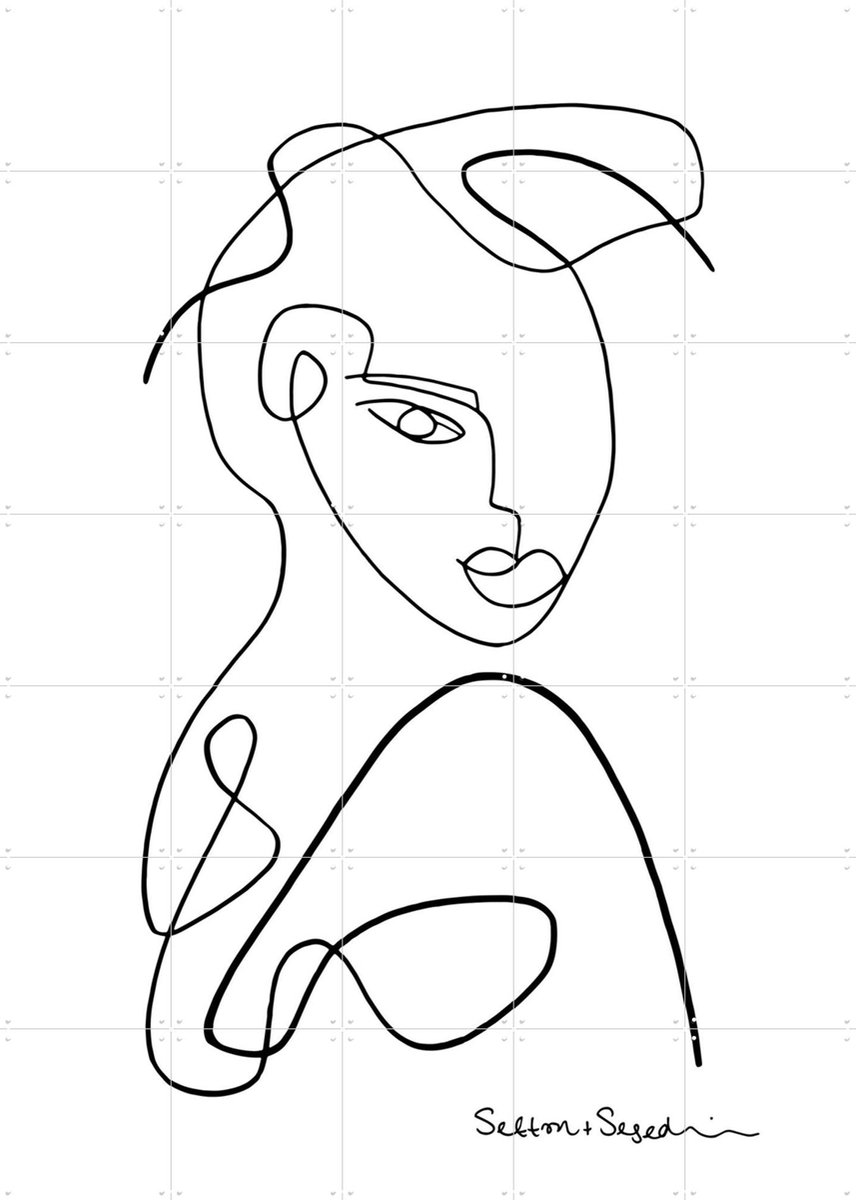IXXI The Glance white, Sefton & Segedin - 100 x 140 cm - Gratis ophangtool - Grote wanddecoratie en posters - Minimalisme, Line art, Grafisch Ontwerp