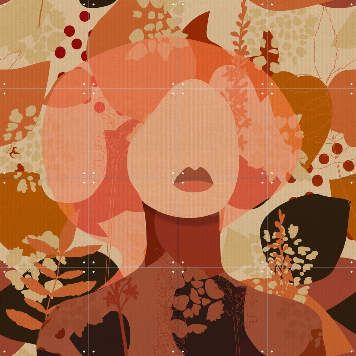 IXXI Autumnal Silhouette, Dina Dankers & Various - 80 x 80 cm - Gratis ophangtool - Grote wanddecoratie en posters - Illustraties, Abstract, Grafisch