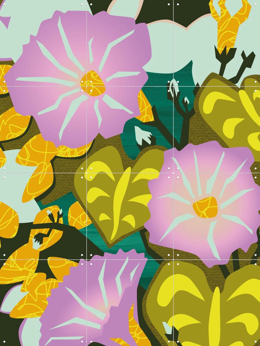 IXXI Morning Glory, Megan Gallagher - 60 x 80 cm - Gratis ophangtool - Grote wanddecoratie en posters - Kleurrijk, Digitale Kunst, Illustraties