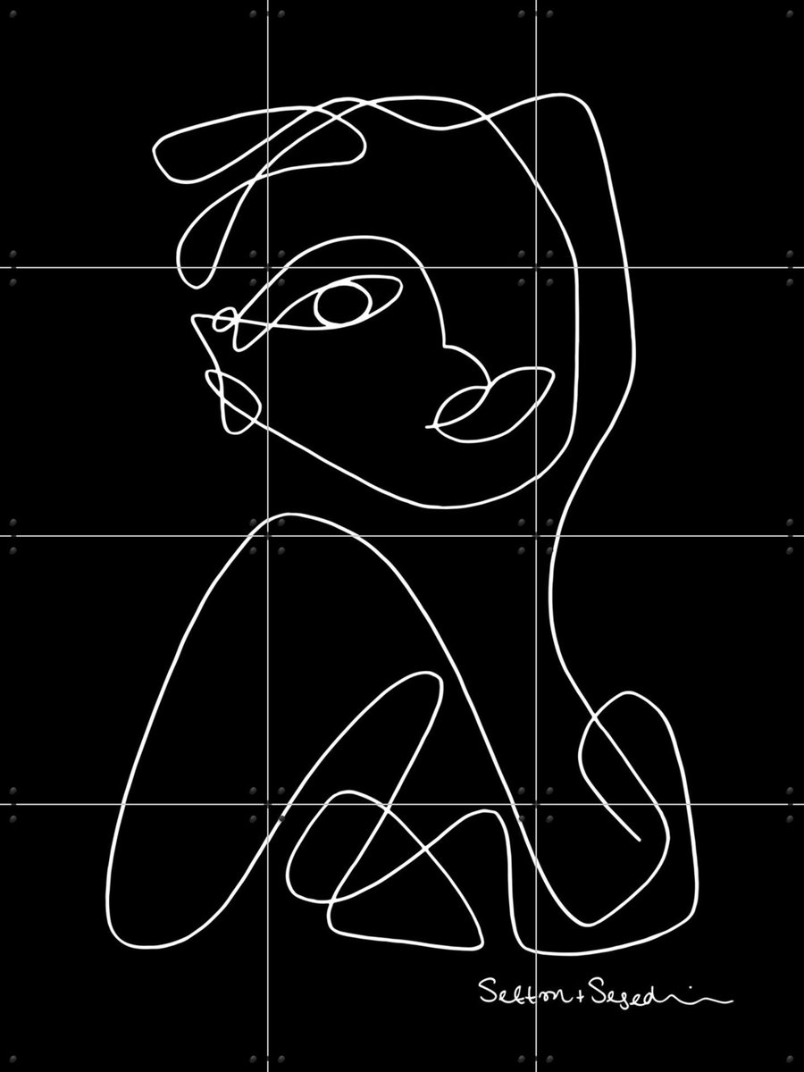 IXXI Hybrid Pearl black, Sefton & Segedin - 60 x 80 cm - Gratis ophangtool - Grote wanddecoratie en posters - Illustraties, Grafisch Ontwerp
