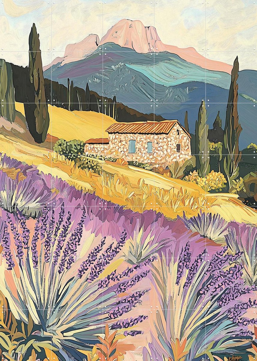 IXXI Violet Tide, Artclaud - 100 x 140 cm - Gratis ophangtool - Grote wanddecoratie en posters - Schilderijen, Illustraties, Kleurrijk, Studeerkamer