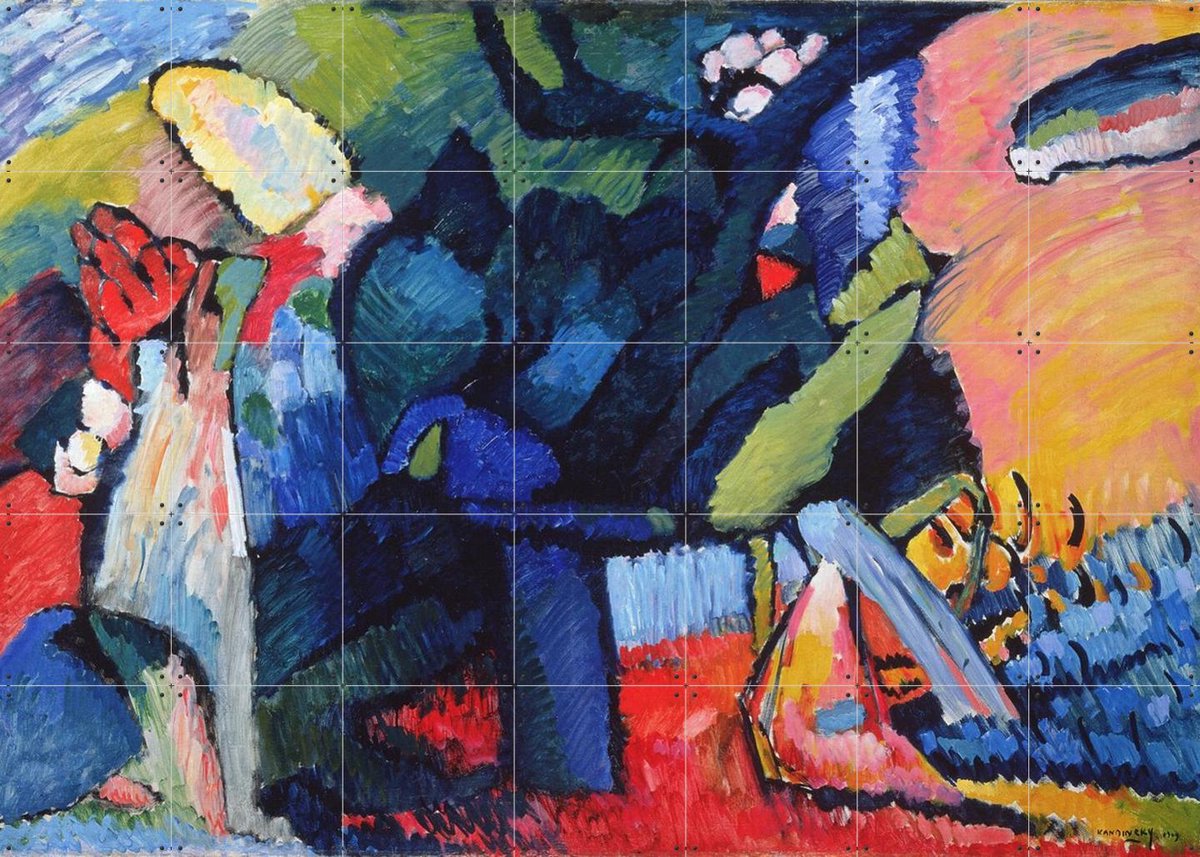 IXXI Improvisation 4, Kandinsky & Bridgeman Images - 140 x 100 cm - Gratis ophangtool - Grote wanddecoratie en posters - Olieverf, Kleurrijk