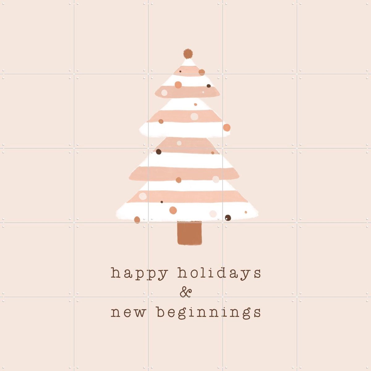 IXXI Happy Holidays & New Beginnings, Orara Studio & Various - 100 x 100 cm - Gratis ophangtool - Grote wanddecoratie en posters - Speels