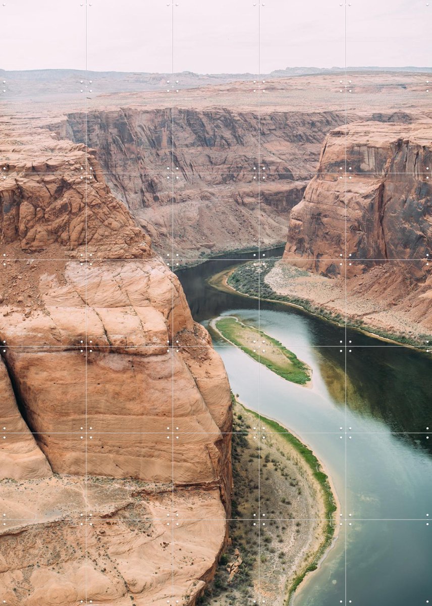 IXXI Horseshoe Bend, Pati Photography - 100 x 140 cm - Gratis ophangtool - Grote wanddecoratie en posters - Fotografie, Naturalisme, Woonkamer