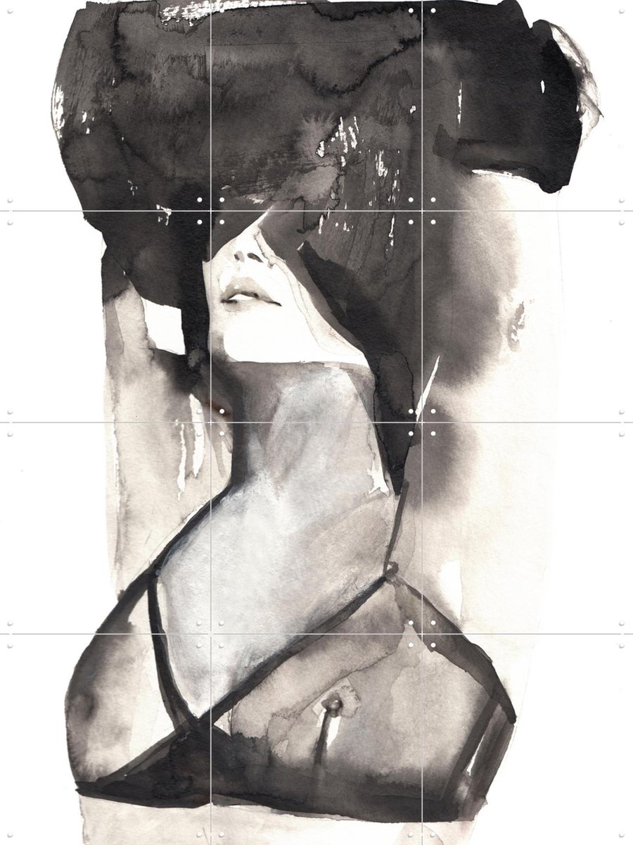 IXXI A Minikin, Victoria Verbaan - 60 x 80 cm - Gratis ophangtool - Grote wanddecoratie en posters - Illustraties, Aquarel, Mancave, Woonkamer