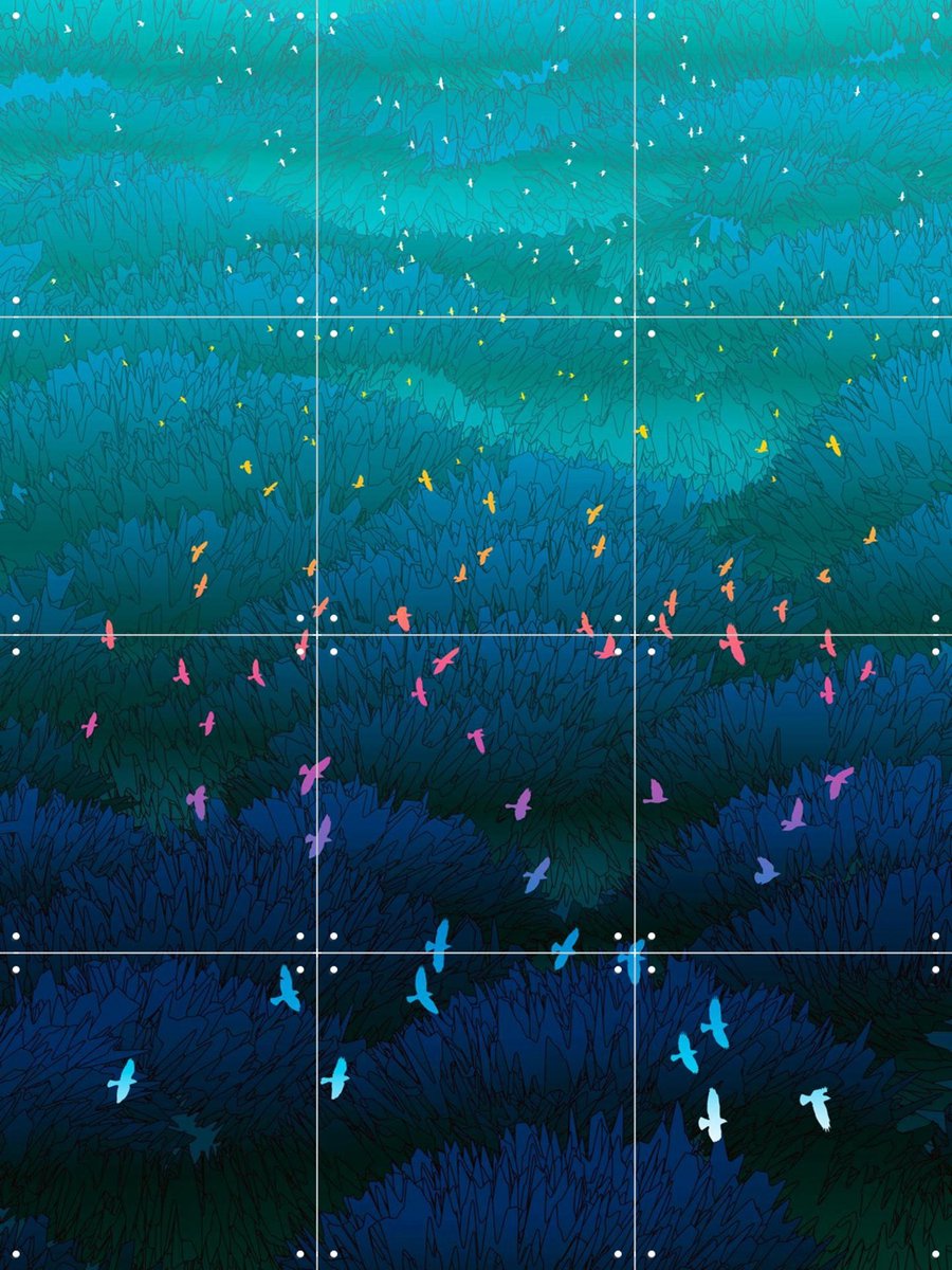 IXXI Amazonian Flight, Angelo Cerantola - 60 x 80 cm - Gratis ophangtool - Grote wanddecoratie en posters - Grafisch Ontwerp, Abstract, Illustraties