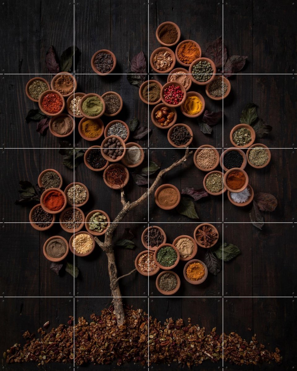 IXXI Tree of Spice, Diana Popescu & Various - 80 x 100 cm - Gratis ophangtool - Grote wanddecoratie en posters - Fotografie, Woonkamer, Eetkamer