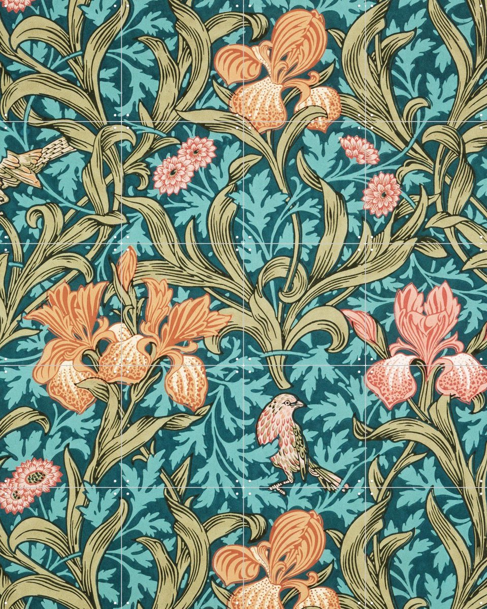 IXXI Iris, William Morris & Victoria and Albert Museum - 80 x 100 cm - Gratis ophangtool - Grote wanddecoratie en posters - Klassiek, Illustraties