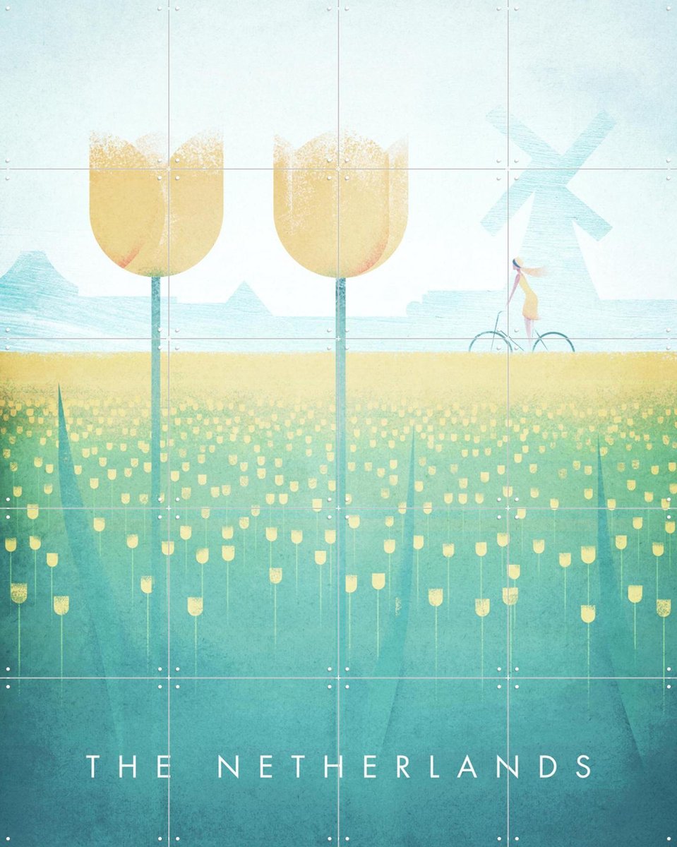 IXXI The Netherlands, Henry Rivers - 80 x 100 cm - Gratis ophangtool - Grote wanddecoratie en posters - Digitale Kunst, Illustraties, Kleurrijk