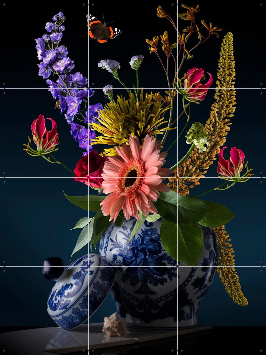 IXXI Royal Flora, Sander van Laar - 60 x 80 cm - Gratis ophangtool - Grote wanddecoratie en posters - Fotografie, Kleurrijk, Eetkamer, Woonkamer