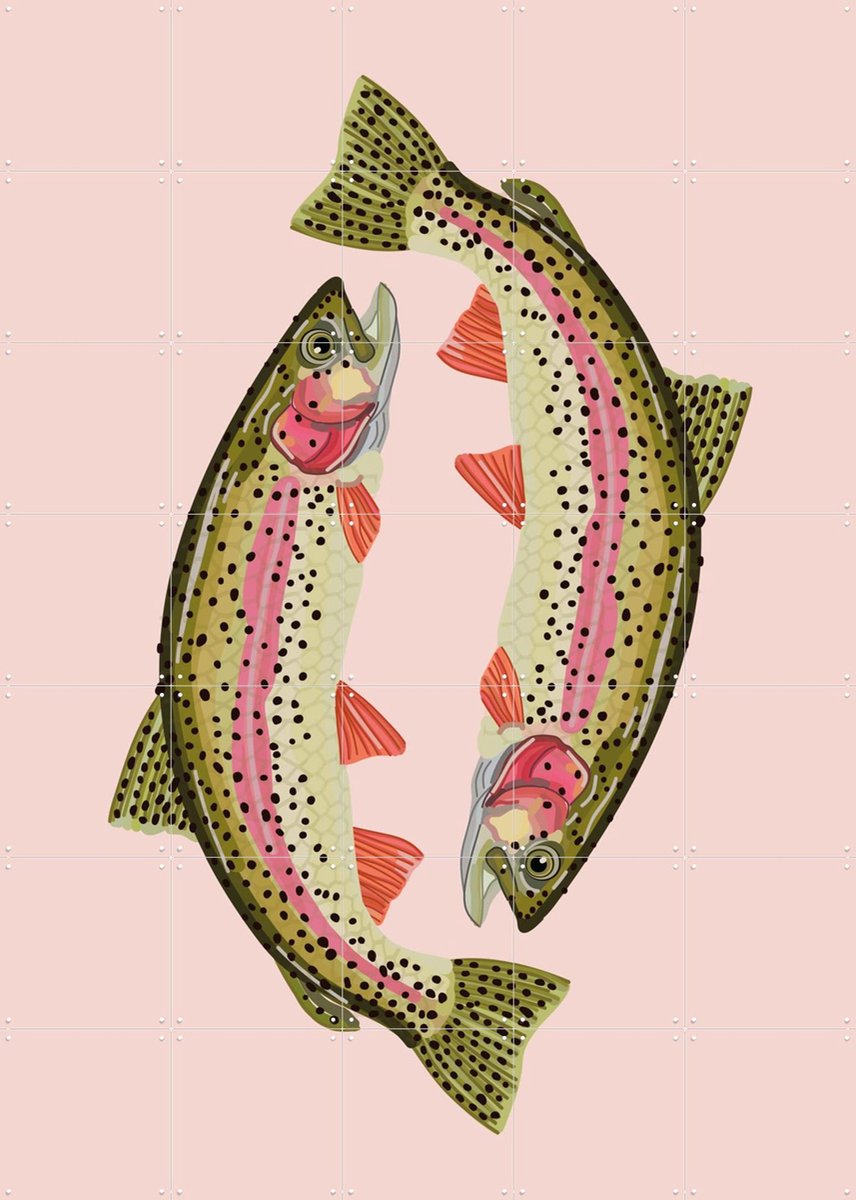 IXXI Le Sardine, Lotte Snoek - 100 x 140 cm - Gratis ophangtool - Grote wanddecoratie en posters - Illustraties, Speels, Grafisch Ontwerp, Woonkamer