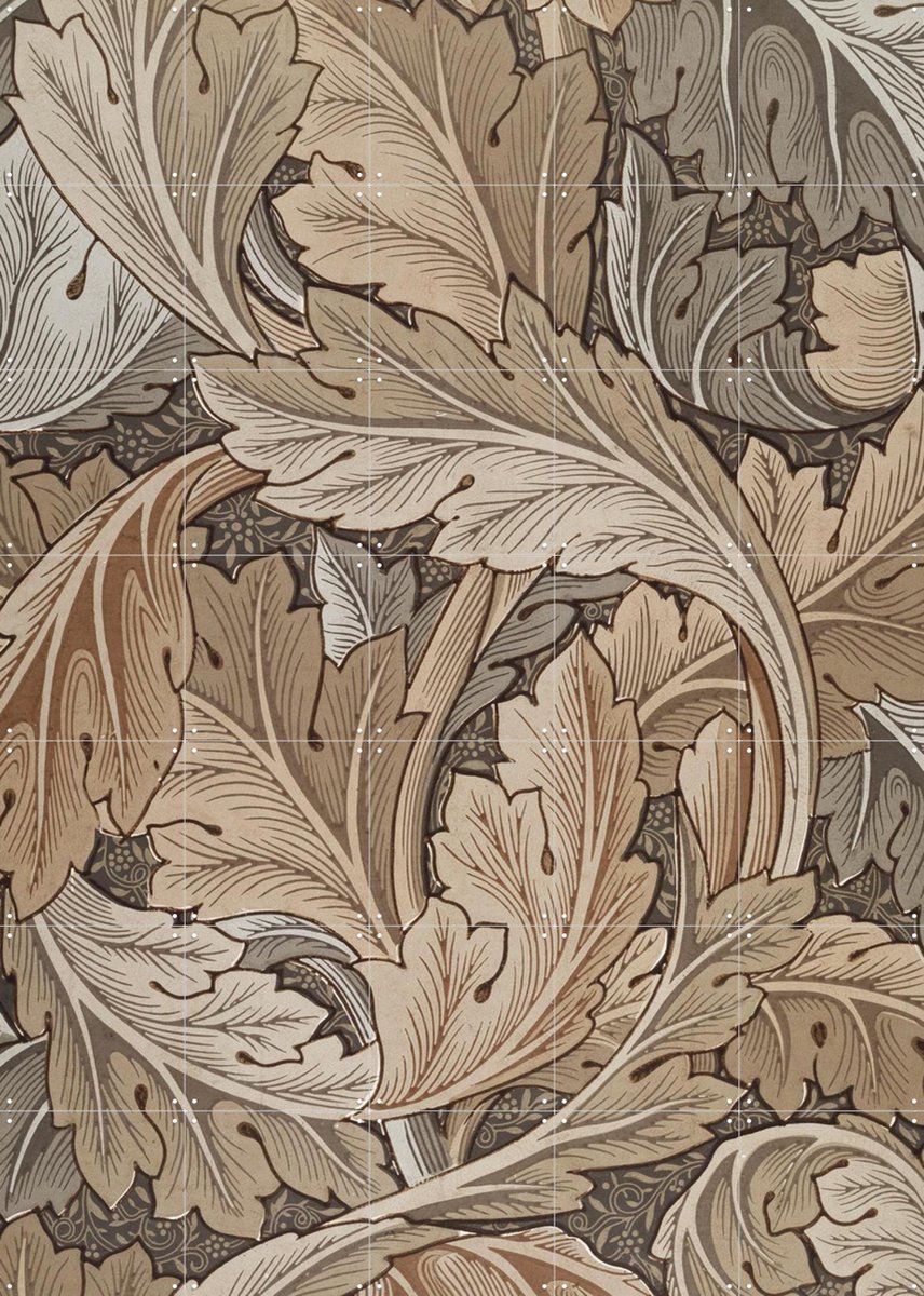 IXXI Acanthus gold, William Morris & Victoria and Albert Museum - 100 x 140 cm - Gratis ophangtool - Grote wanddecoratie en posters - Art Deco