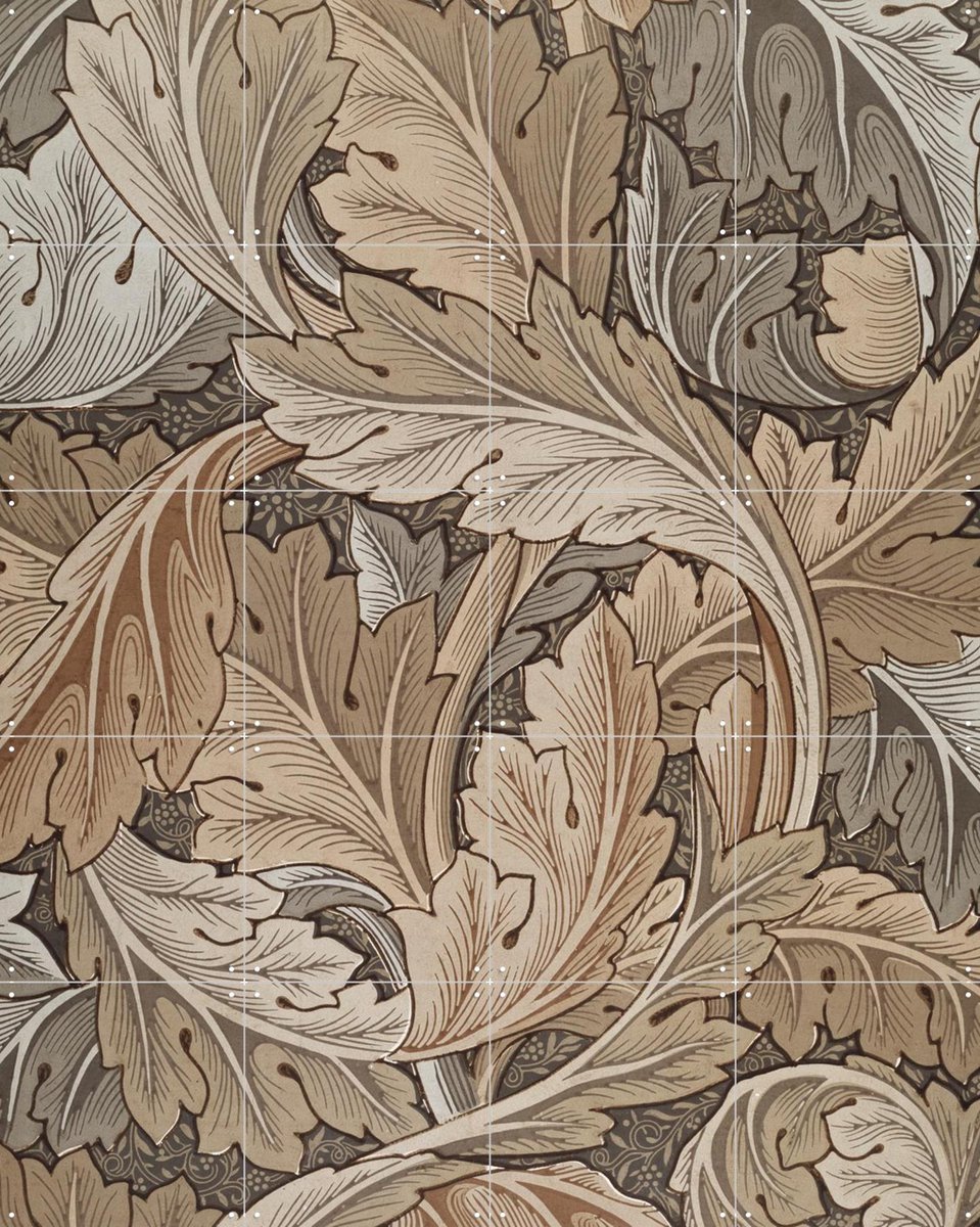 IXXI Acanthus gold, William Morris & Victoria and Albert Museum - 80 x 100 cm - Gratis ophangtool - Grote wanddecoratie en posters - Art Deco