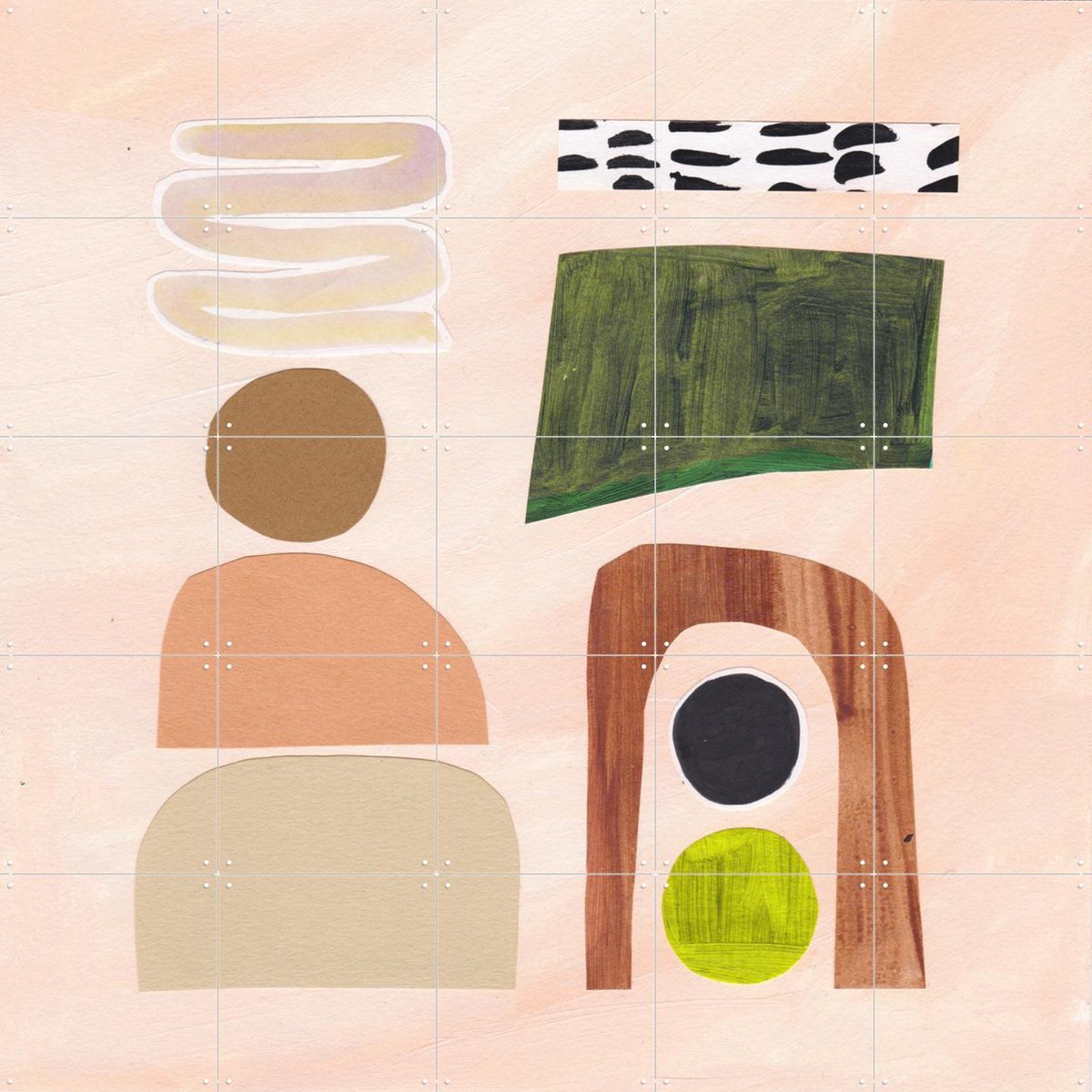 IXXI Crew, Henriette Visscher - 100 x 100 cm - Gratis ophangtool - Grote wanddecoratie en posters - Illustraties, Abstract, Kleurrijk, Speels