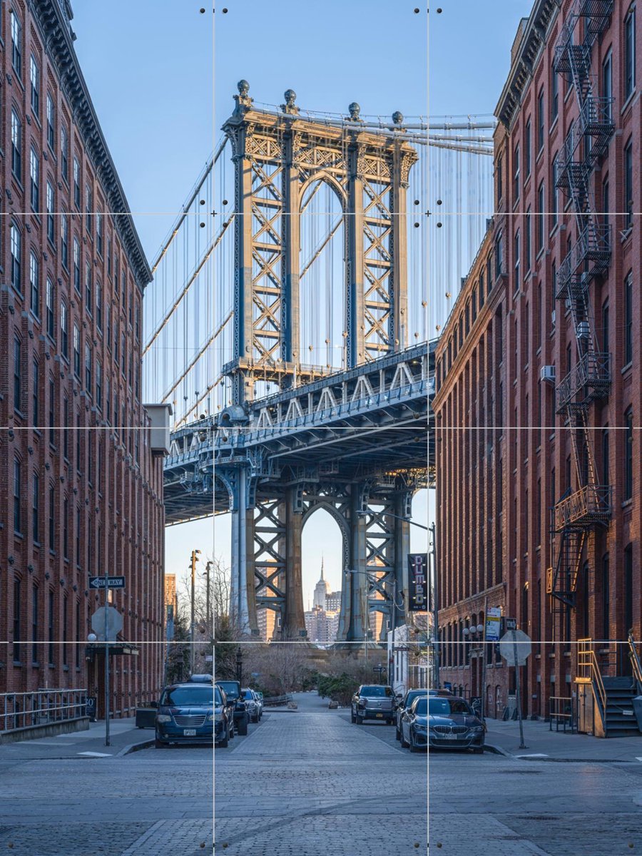IXXI Manhattan Bridge at sunrise, Brooklyn, New York City, USA, Jan Becke - 60 x 80 cm - Gratis ophangtool - Grote wanddecoratie en posters -