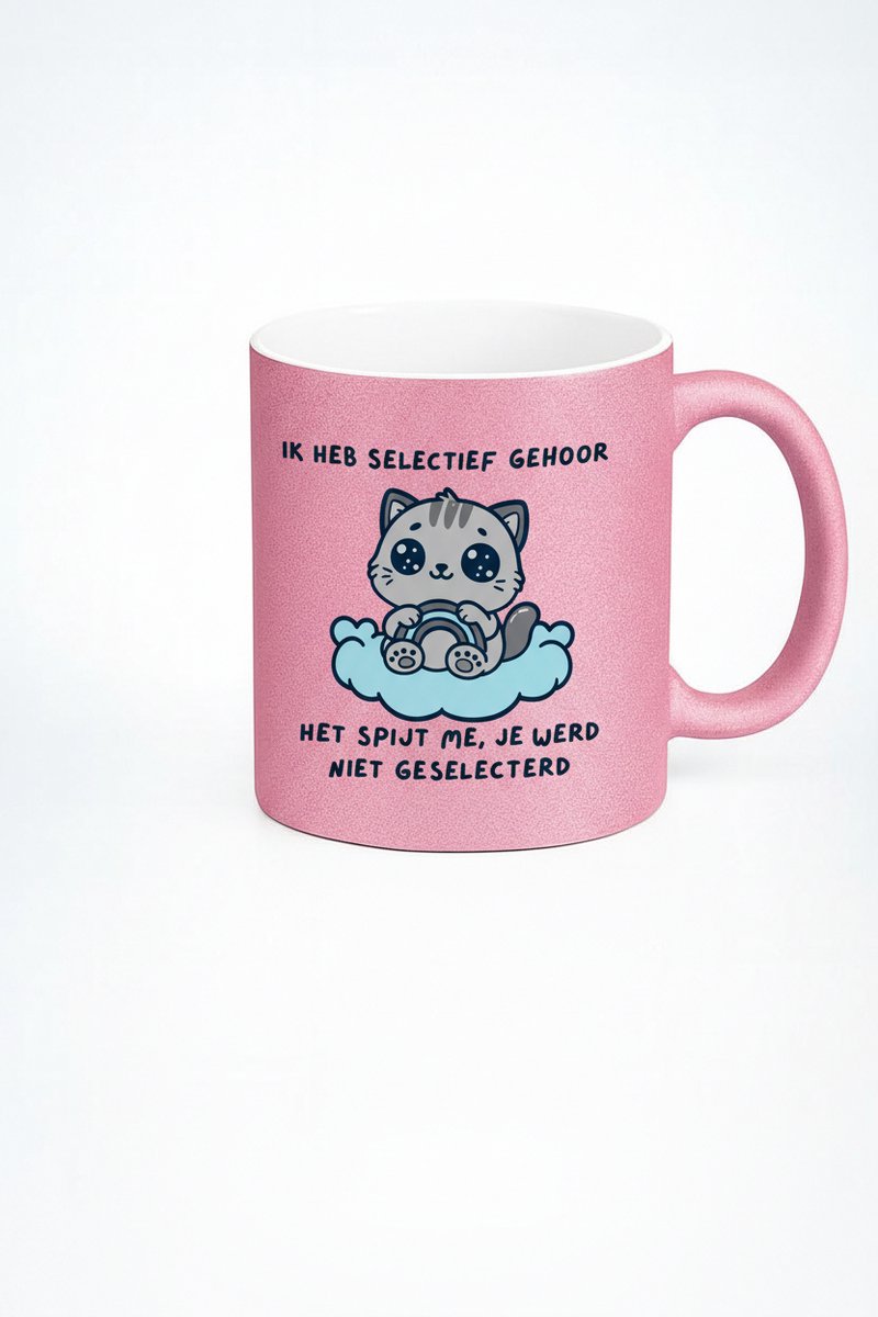 Grappige Mok "Selectief Gehoor" - Uniek Cadeau voor Kattenliefhebbers