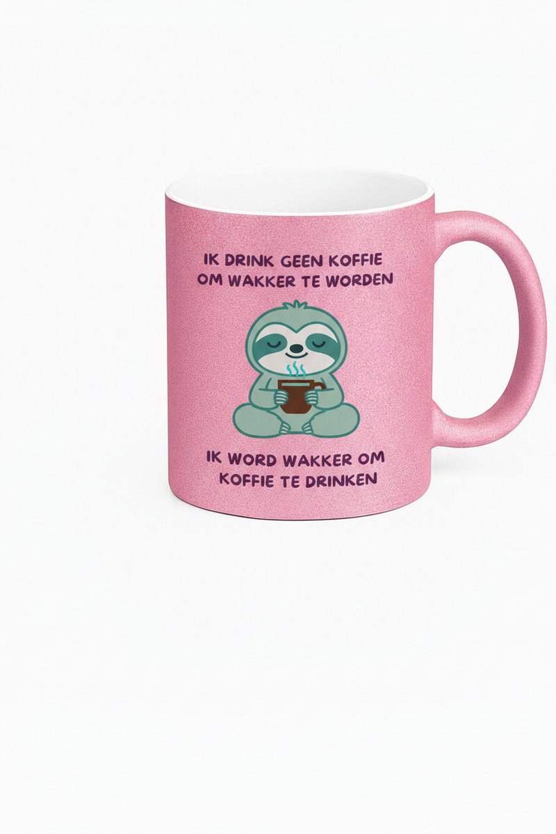 Grappige Koffiemok "Ik Drink Geen Koffie" met Luiaard Design
