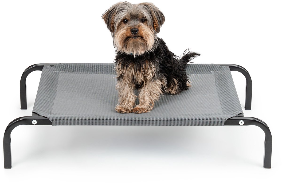 lionto verhoogd hondenbed belastbaar tot 30 kg, 75x47 cm grijs
