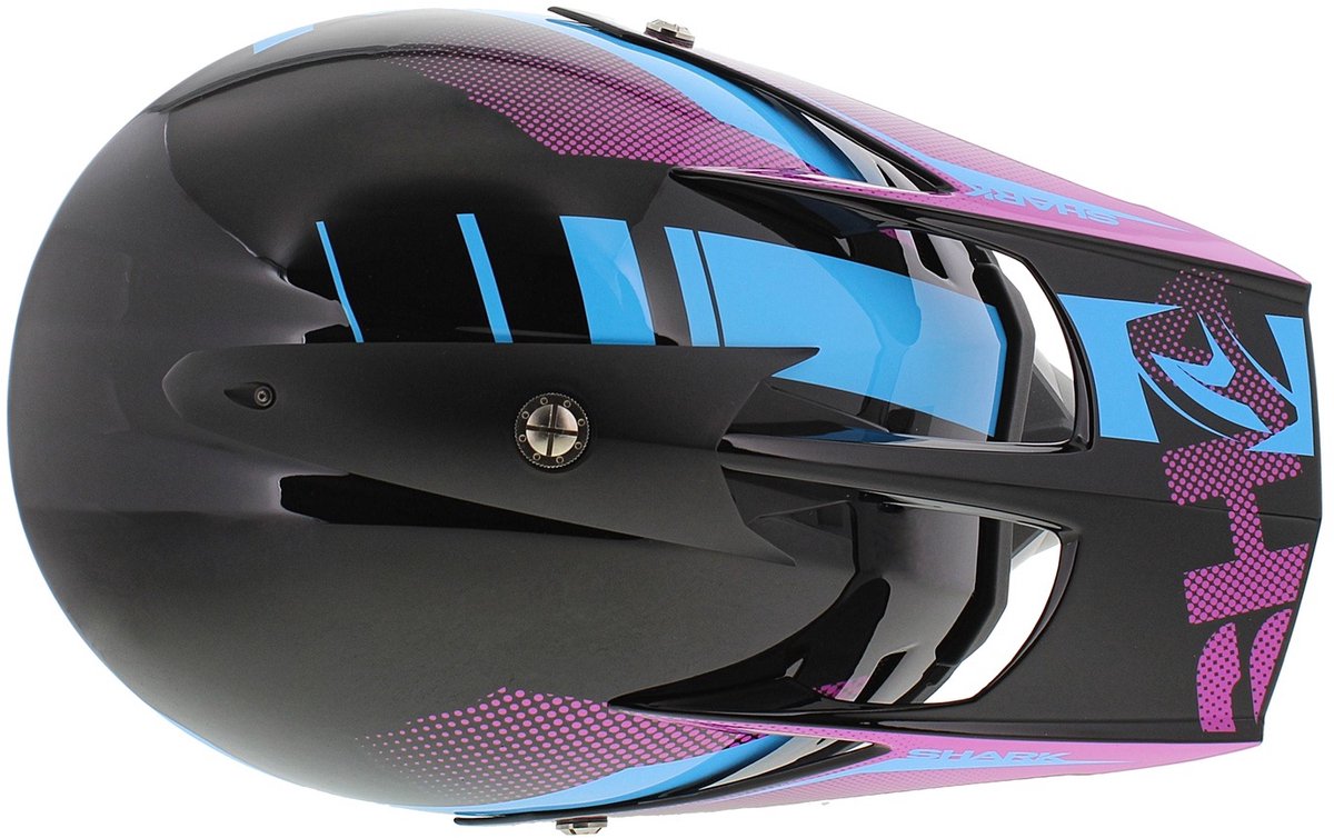 Shark Varial Anger helm glans zwart roze blauw S - Crosshelm voor motorcross / quad / etc – foto 5
