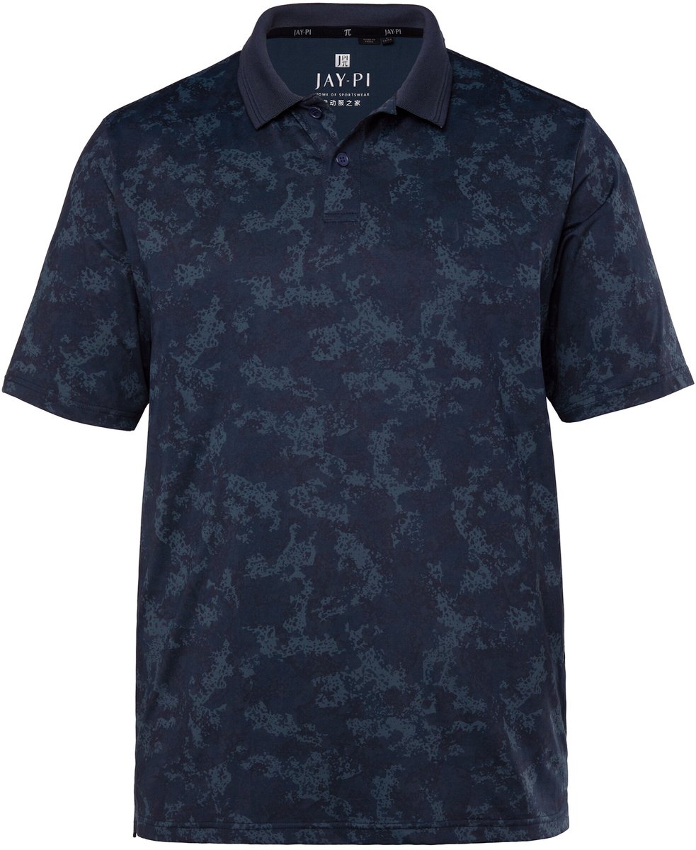 JAY-PI - Heren - Poloshirt golf halve mouwen all-over print QuickDry - Navy blauw - Maat XXL