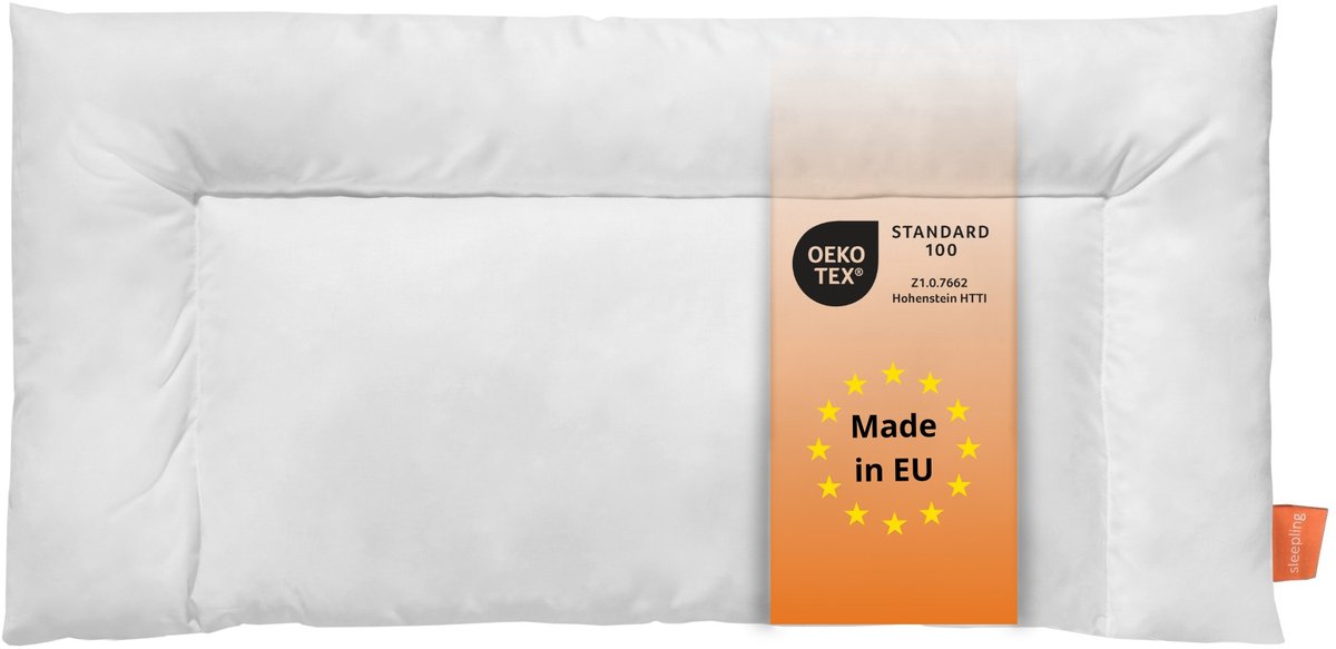 sleepling buikslaperkussen - hoofdkussen 80x40 cm - kussen voor buikslapers - als neksteunkussen, plat kussen en slaapkussen - Made in EU - 80 x 40 cm - wit