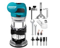 Golermo® 2000W Bovenfrees met Variabele Snelheidsregeling – Houtfreesmachine incl. Accessoires