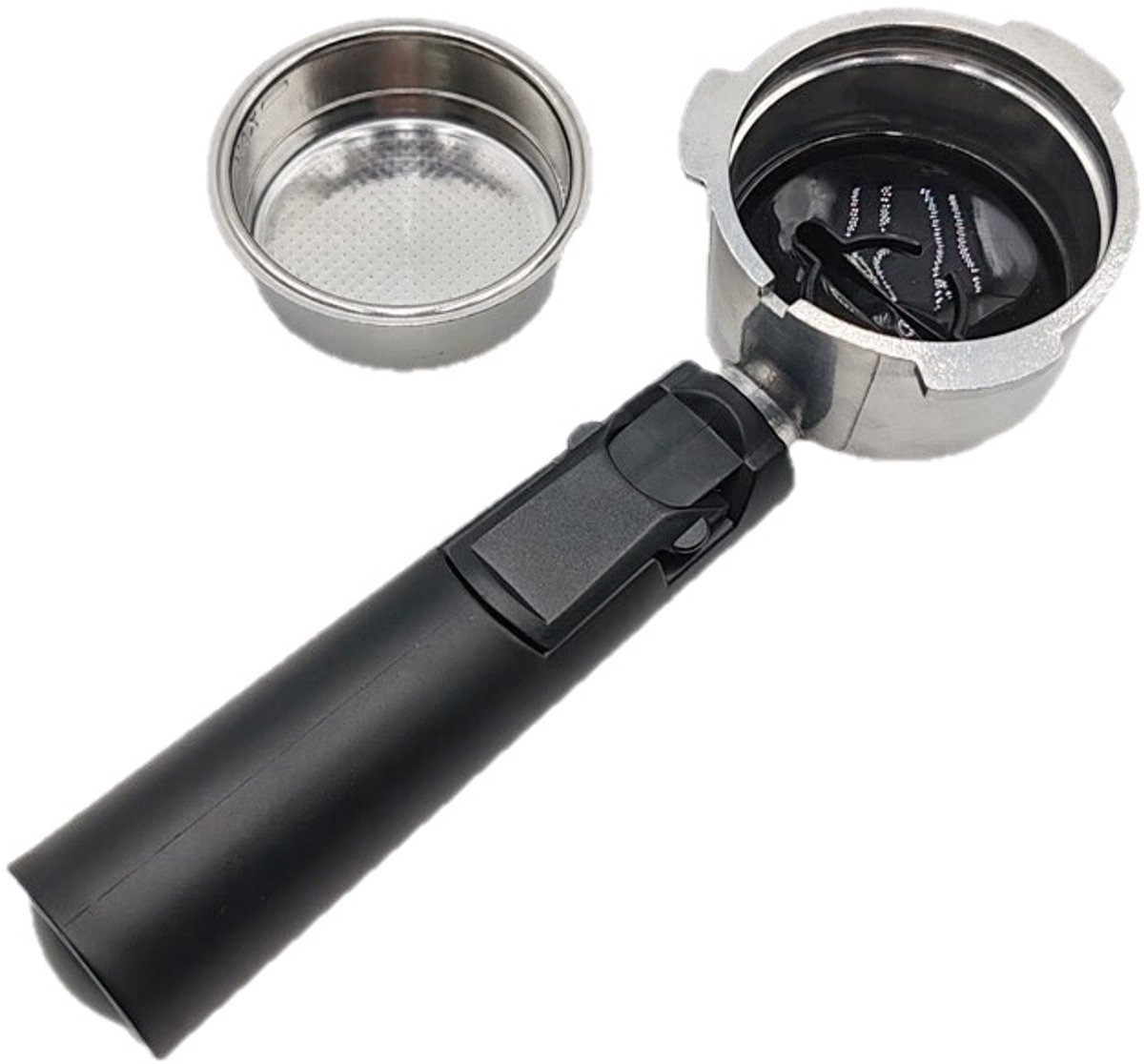 Barista-specifiek handvat, bodemloos handvat van aluminiumlegering met drie oren.