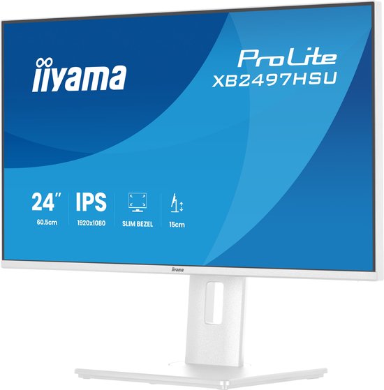 24″ iiyama ProLite XB2497HSU-W1 IPS monitor Full HD 120Hz USB-hub verstelbaar flicker-free blauwlichtfilter