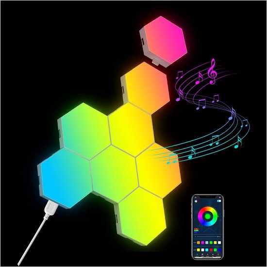 8 Pack Hexagonale RGB Wandlamp Panelen - Led Honingraat Lampen voor Kamer Decor - Gaming Nachtlampen - Mannen Vrouwen Kinderen