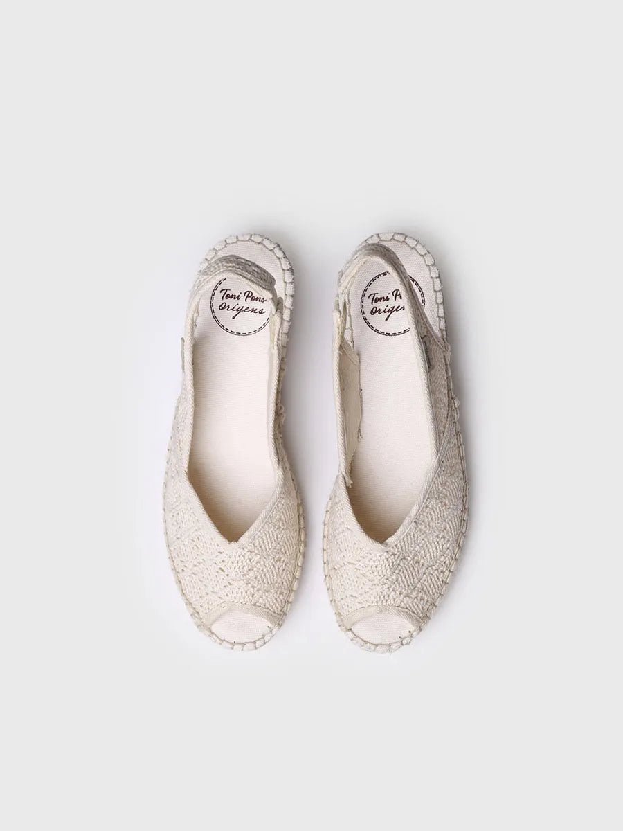Espadrilles met open neus en sleehak van jute | WHITE-AD