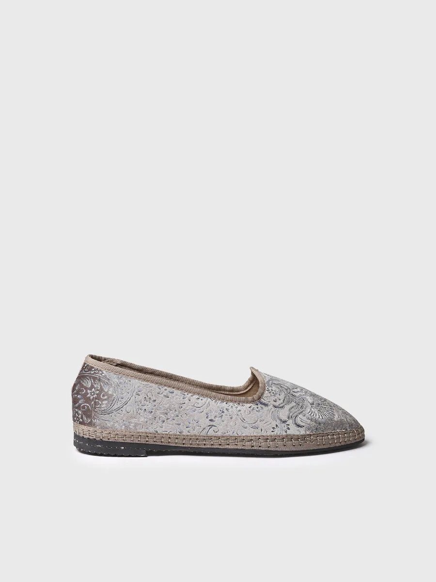 Dames ballerina's van fluweeljacquard | CATIA
