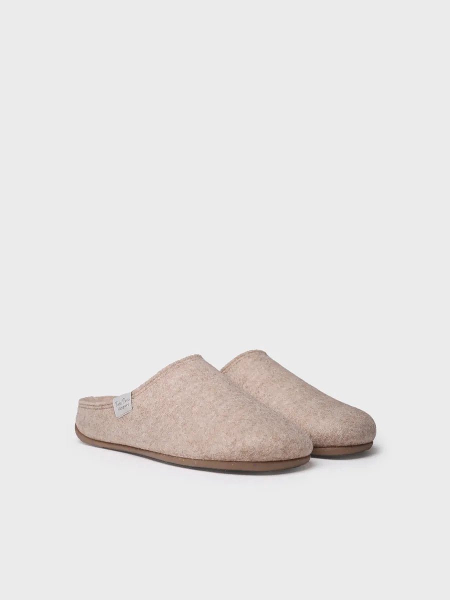 Damesslipper in klompstijl van gerecycled vilt | MONA-FR