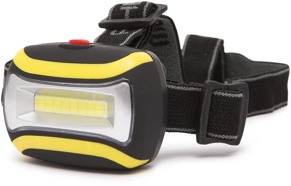 COB LED Hoofdlamp - 160 Lumen - 3 Lichtstanden - 90° Kantelbaar - Verstelbare Hoofdband - Inclusief 3xAAA Batterijen - Voor Fietsen Kamperen Outdoor [18602]