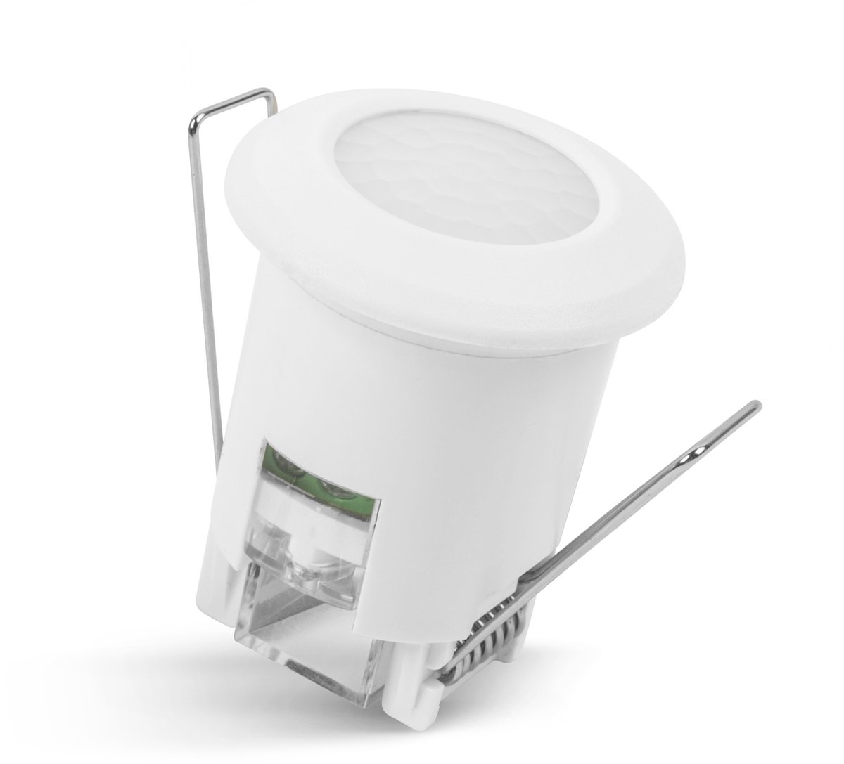 Inbouw Bewegingssensor - 360° - Bereik Tot 6 m - Max 800W - IP20 - Wit - Instelbare Tijd & Lichtmeting - Voor Plafond, Wand, Meubels & Gipsplaat [18695A]