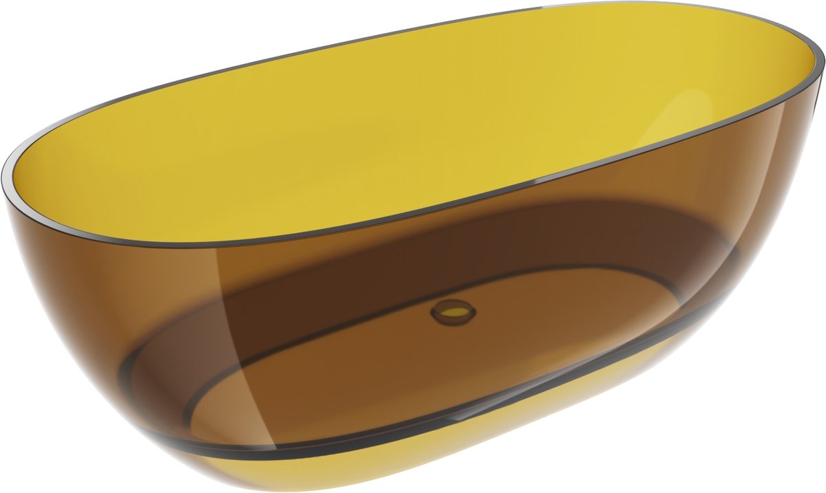Mexen Pure honing vrijstaande transparante badkuip 170 x 80 , chroom stop - 58071708015