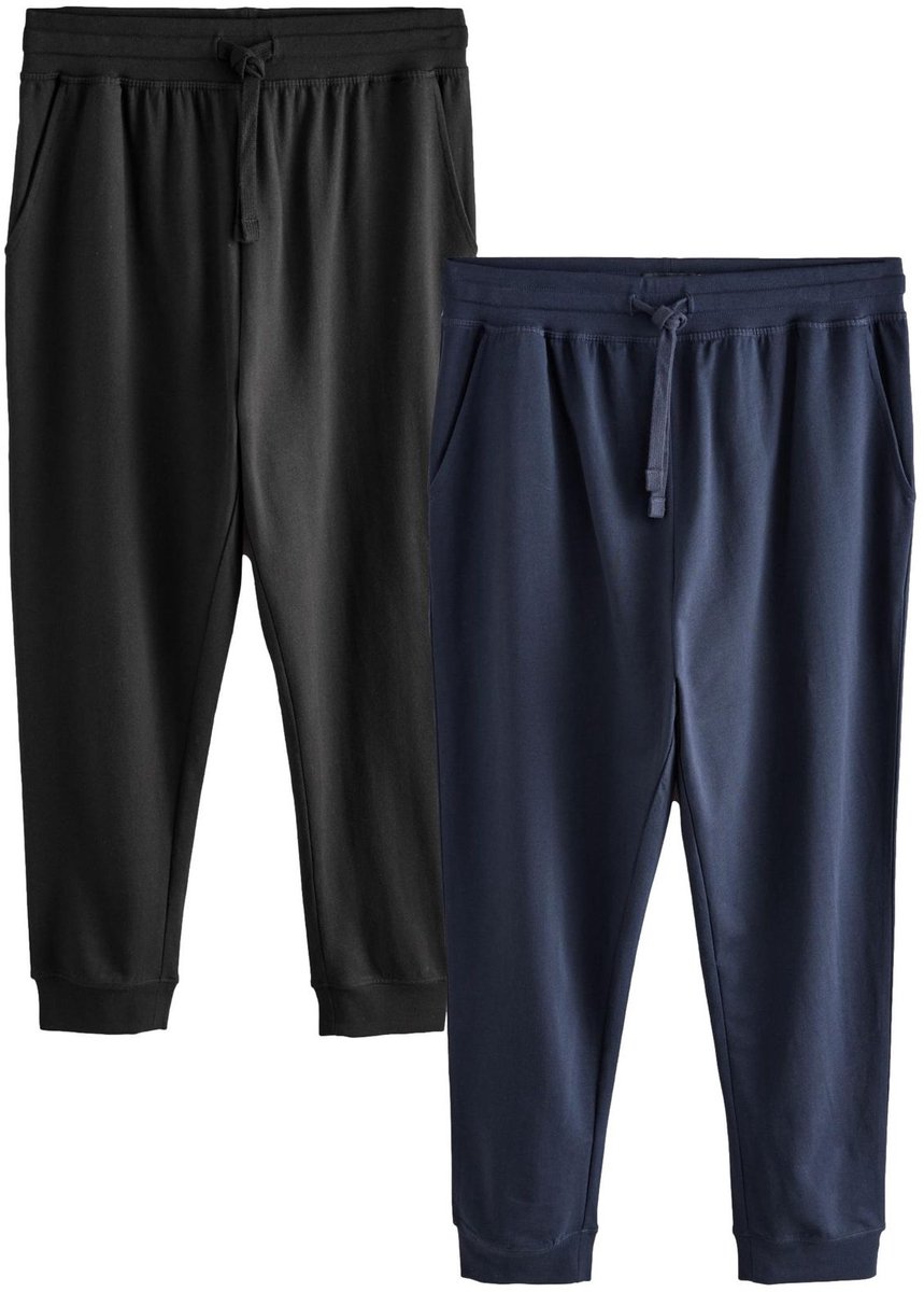 Next Met boorden - Lichtgewicht 100% katoenen joggingbroeken verpakking van 2