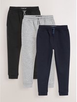 Next - Jongens - Set van 3 slim-fit joggingbroeken - Zwart